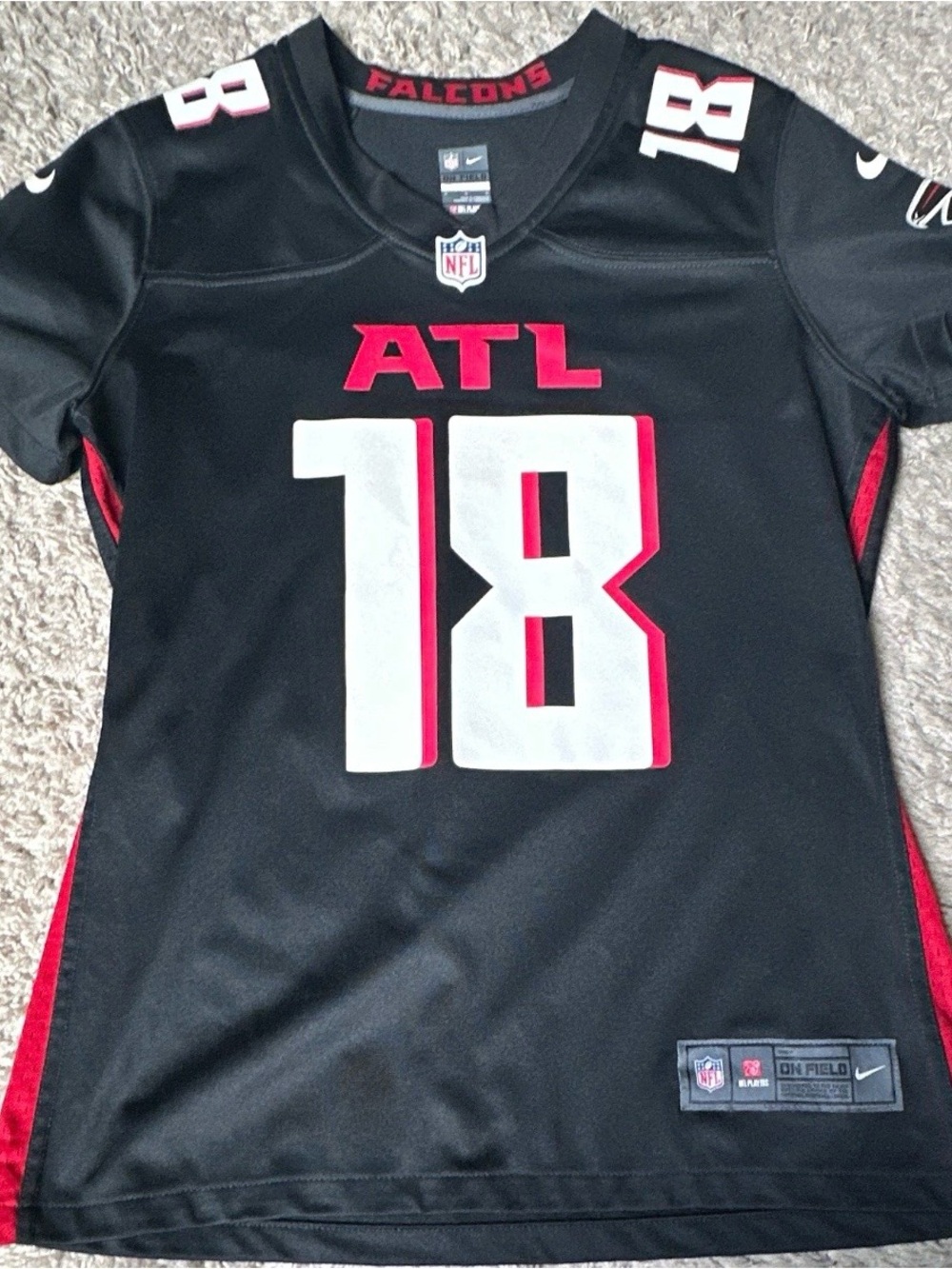 NFL Black Atlanta Falcons #18 Women's Jersey Size Medium